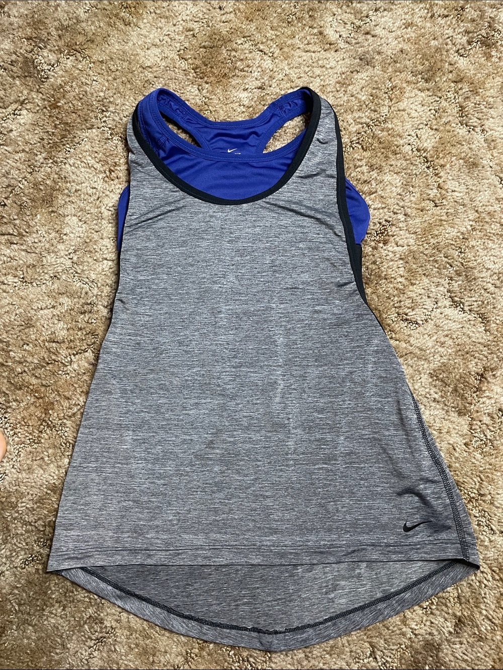 Nike Dri Fit Gray Tank Top with Built in Sports Bra Size XS
